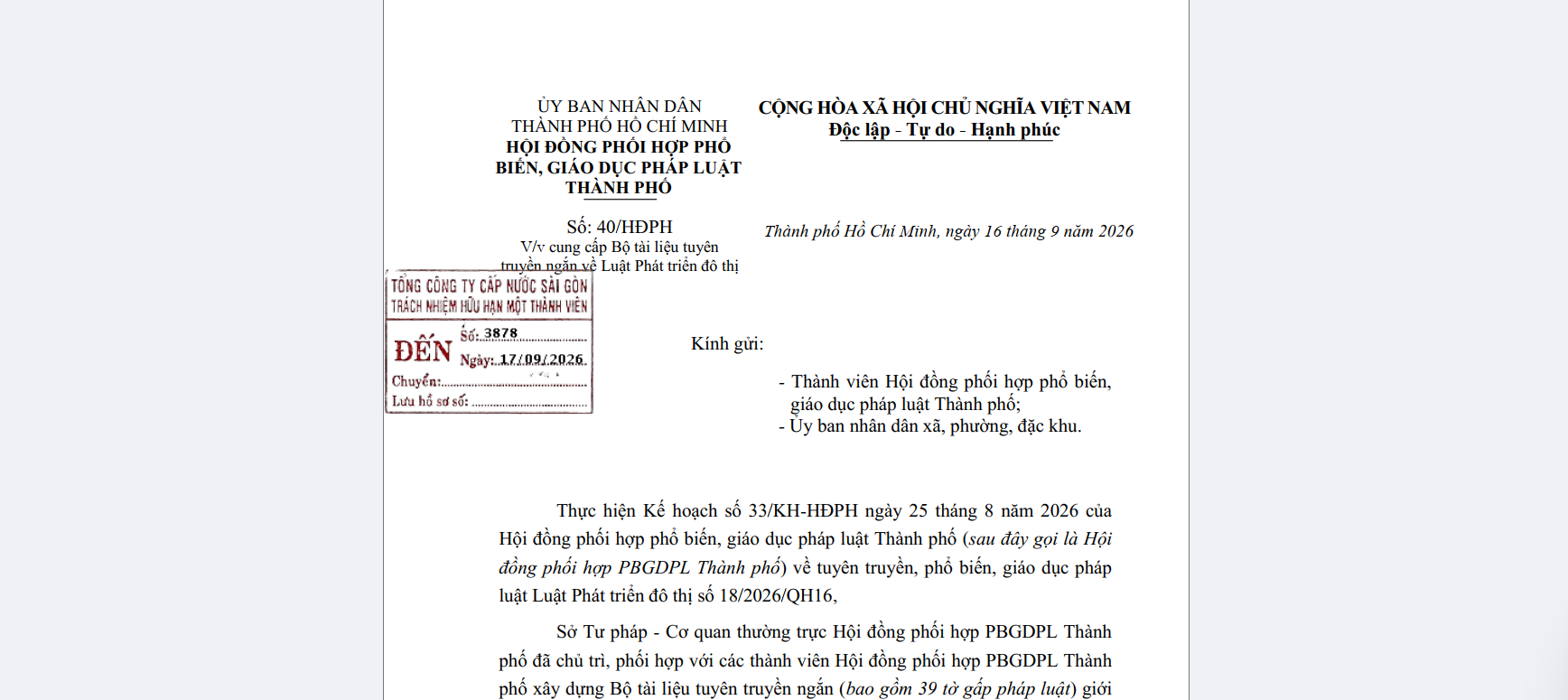 Phổ biến, tuyên truyền kịp thời các quy định của Luật đến cán bộ, công nhân viên, người lao động trong Tổng Công ty